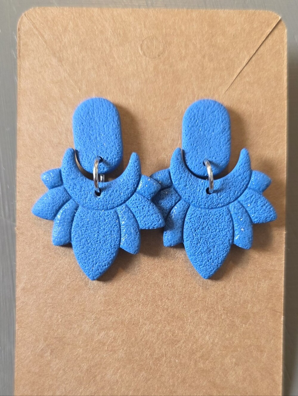 Bold Blue Statement Dangle Earrings